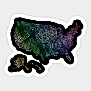 USA Gay Rainbow Pride American For United States Pride Sticker